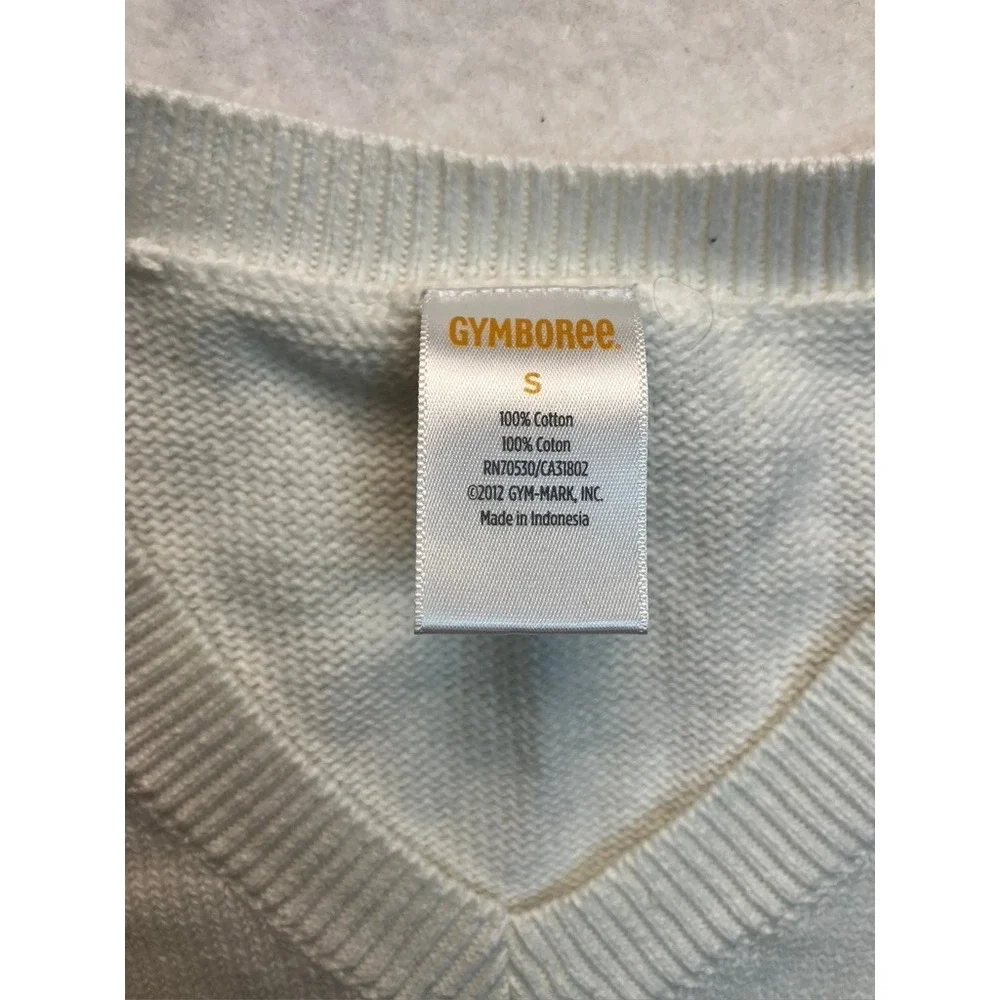 Gymboree Kids Boys White‎ Blue Argyle V Neck Sweater Vest Size S Cotton